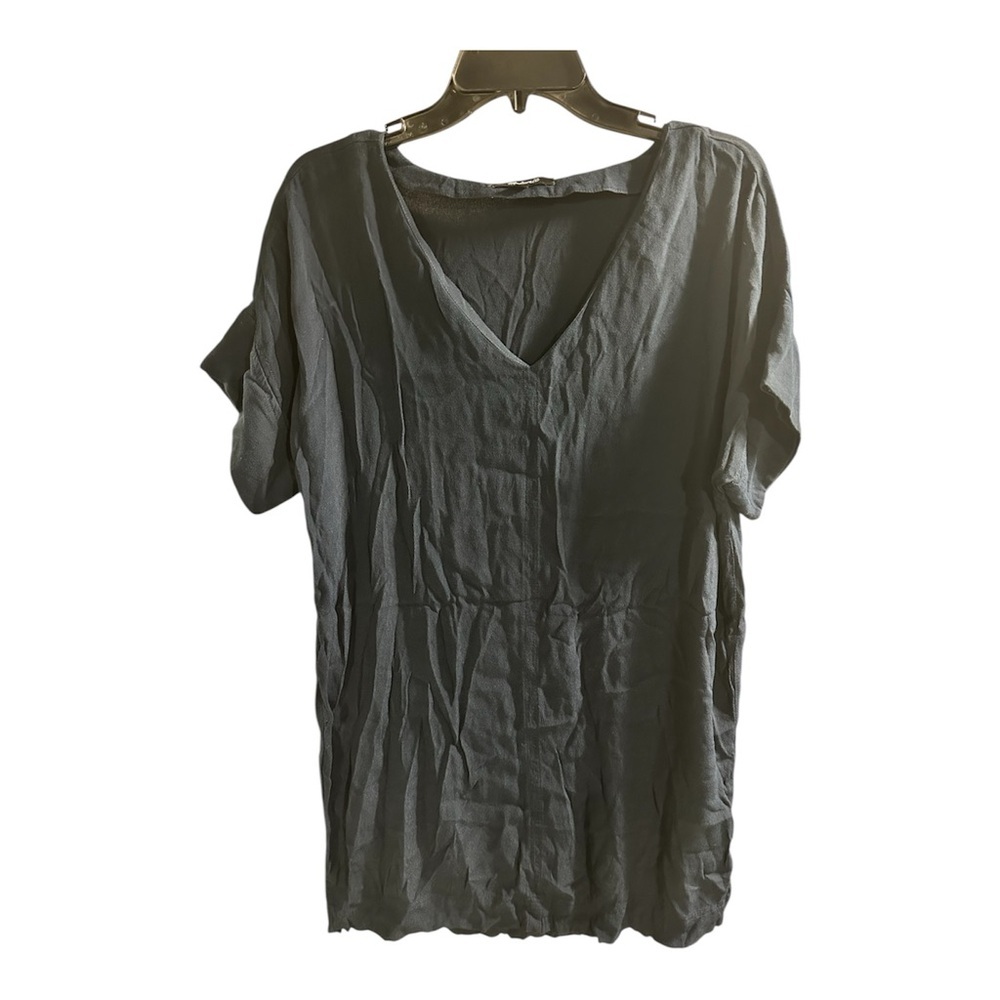 Madewell Navy Blue Novel Shift V Neck Dress Viscose Everyday Simple Core L